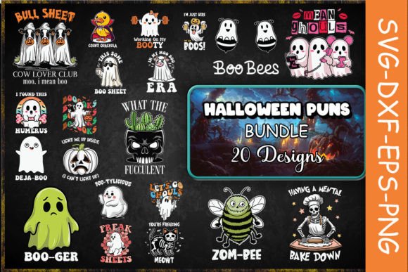 Halloween Puns SVG Bundle: Graphics and Crafts for Sellers